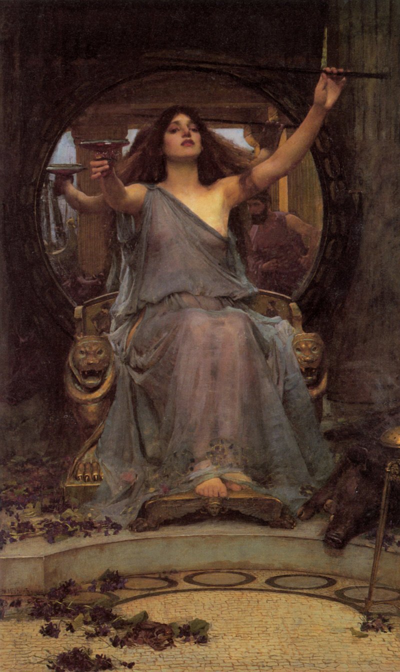 John William Waterhouse, Circe Offering the Cup to Ulysses (1891). Public domain.